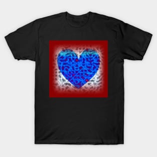 Blue Heart In Clouds T-Shirt